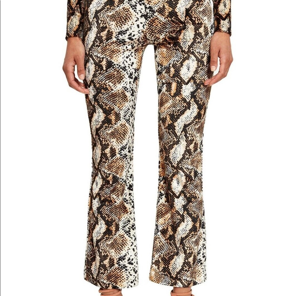 Callipygian high rise flare snakeprint pants (1/2 OF SET)